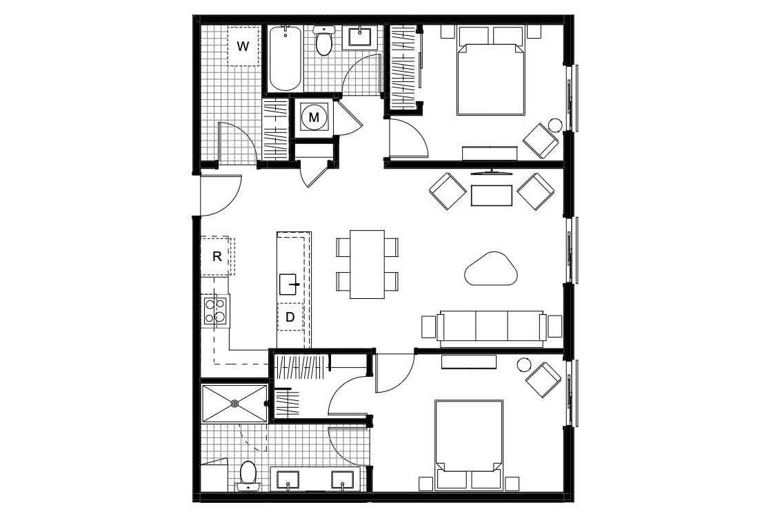 City Port 2-Bedroom A Floor Plan